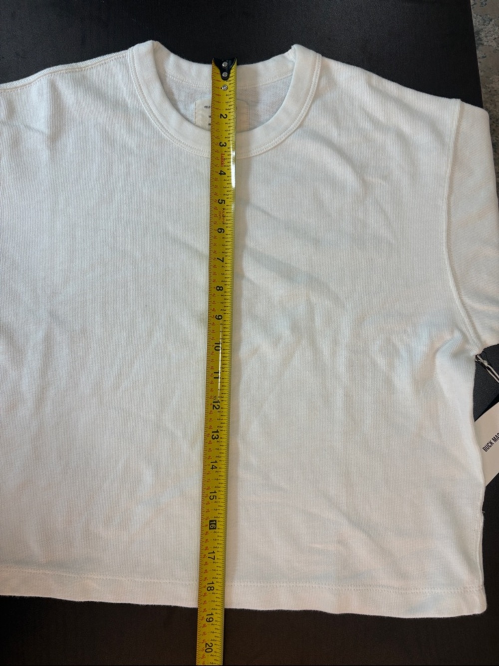 Neat Buck Mason Women’s White Field Spec Boyfriend Crop Tee XS/S Retail $62 - Picture 3 of 8